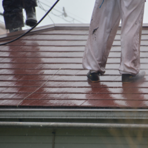 Roof soft washing pressure