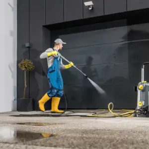 Power washing faded siding