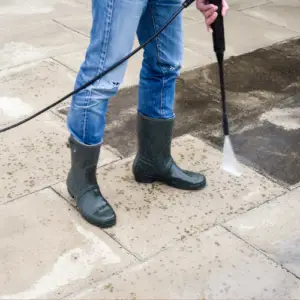 Pressure washing my brick patio