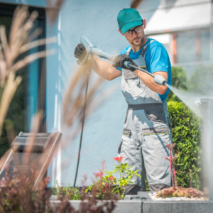 Pressure washing commercial buildings